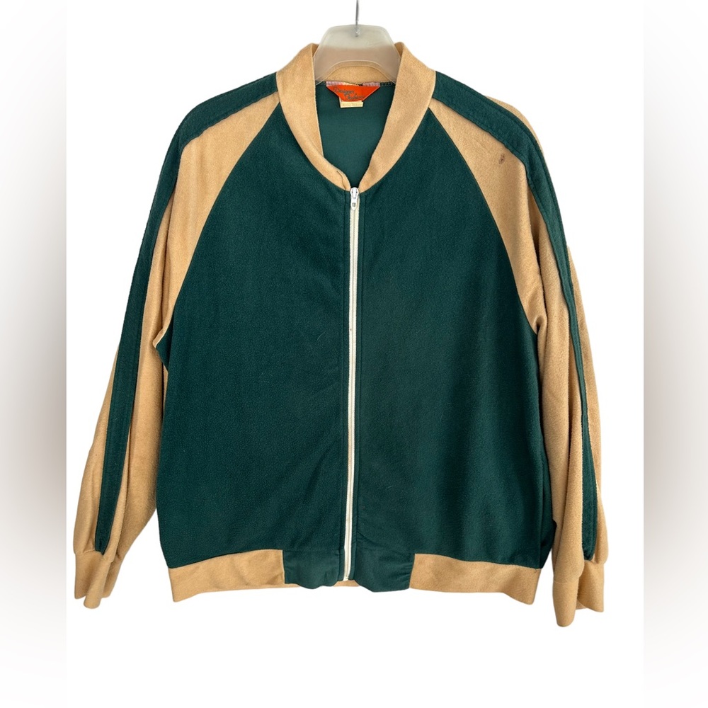 Vintage 70s Varsity Bomber Jacket Mens Size Large Made In USA